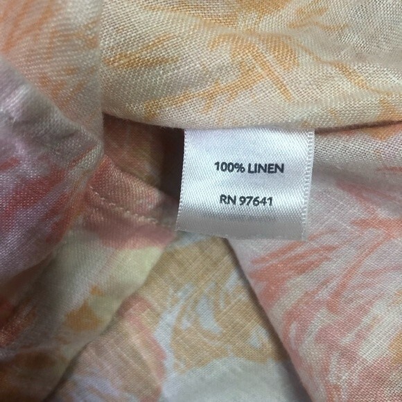 J. Jill Pastel Floral Linen Long Sleeve Button Down Shirt - Picture 5 of 5